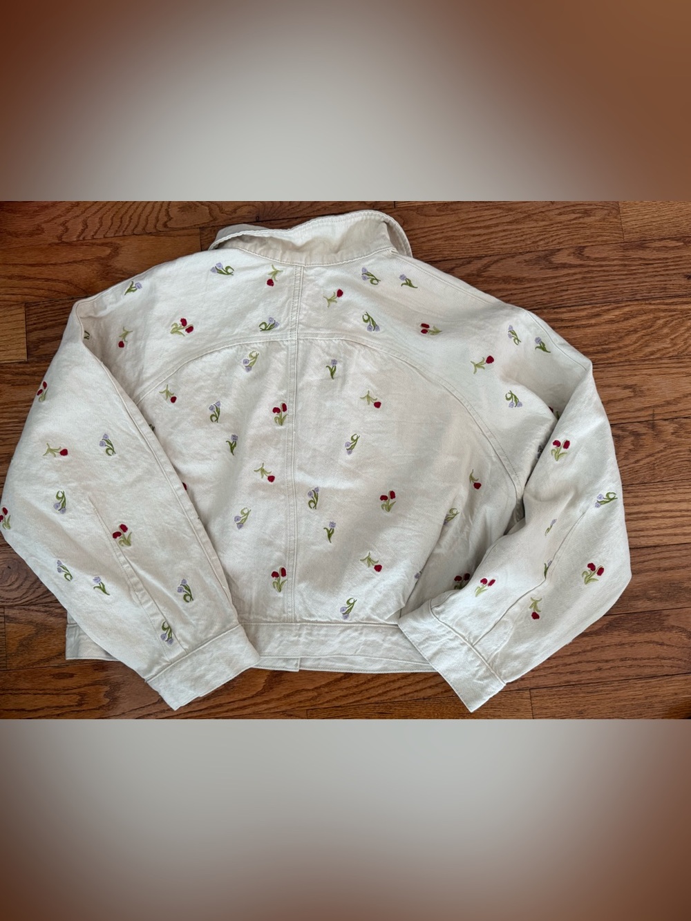 NWT Anthropologie Pilcro Tulip Print Cropped Jacket Size XL 100% Cotton - Picture 3 of 8